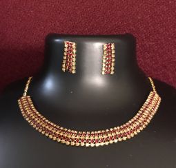 Red Stone Necklace and Earrings